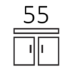мінімальний розмір шафи 55